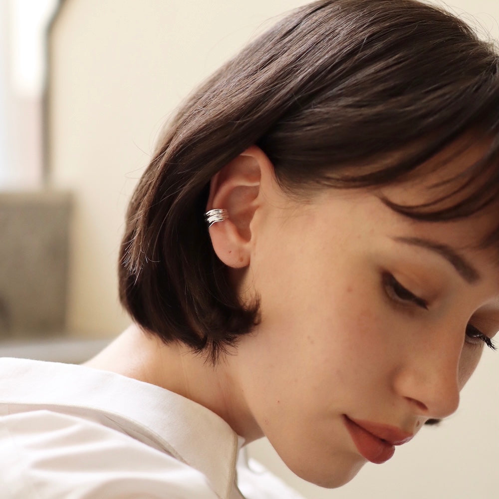 C141 silver925 wide nuance earcuff