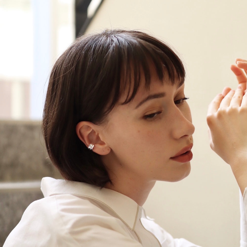 C141 silver925 wide nuance earcuff