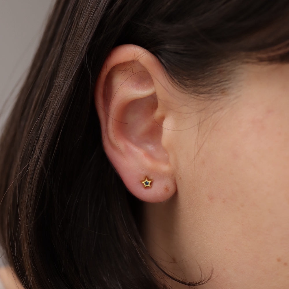 P223 silver925 color zirconia star minimum pierce