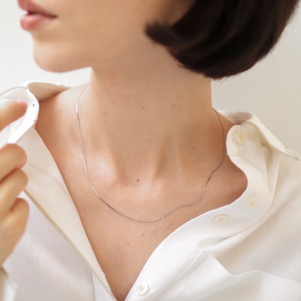 N163 stainless slim necklace