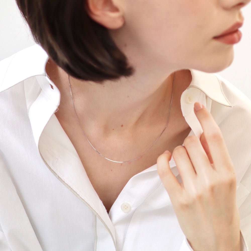 N163 stainless slim necklace
