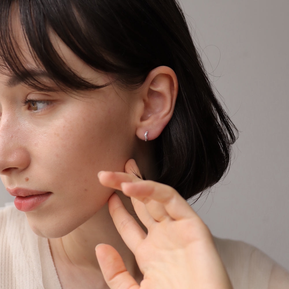 P348 silver925 v-shaped minimum hoop pierce