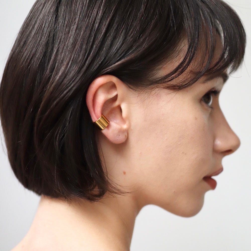 C025 stainless simple wide ear cuff