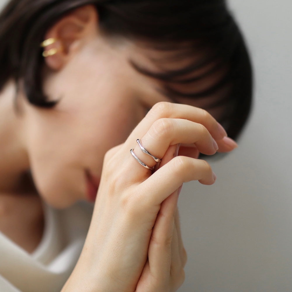 C077 silver925 parallel earcuff ring