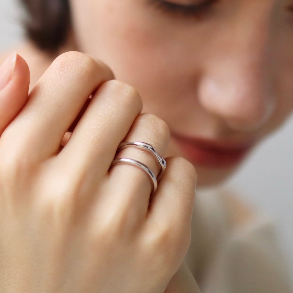 C077 silver925 parallel earcuff ring