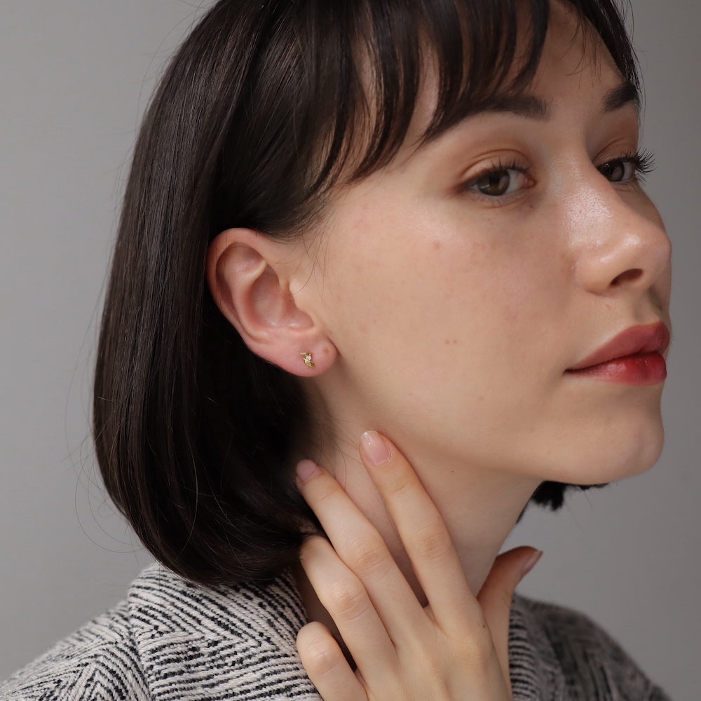 P222 silver925 spiral zircon minimum pierce