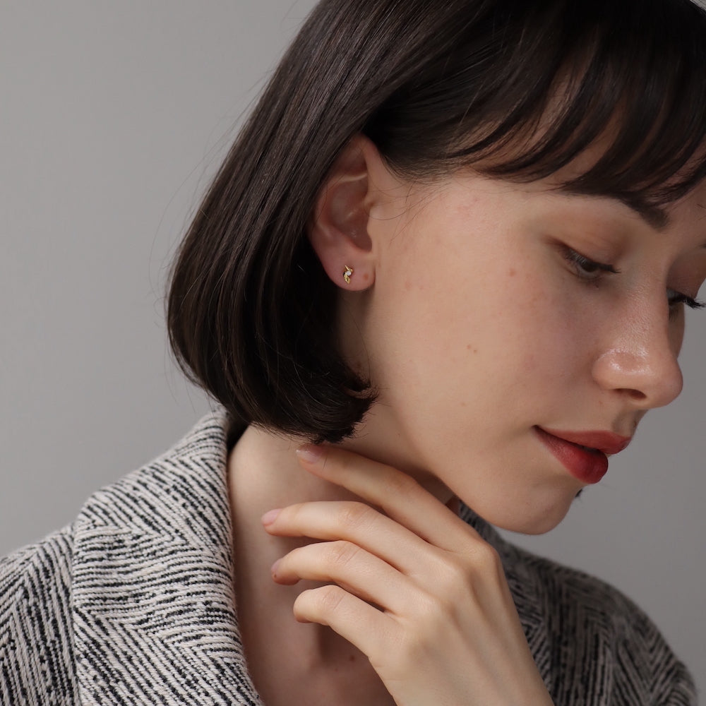 P222 silver925 spiral zircon minimum pierce