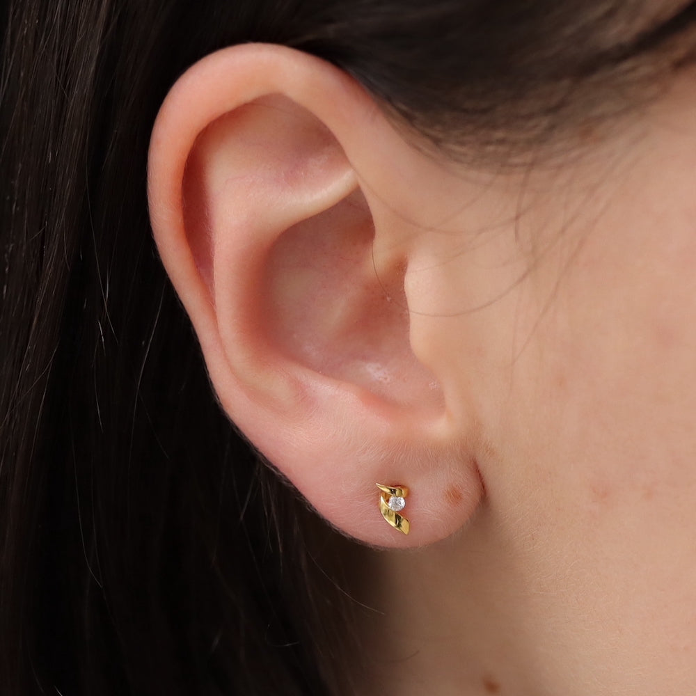 P222 silver925 spiral zircon minimum pierce
