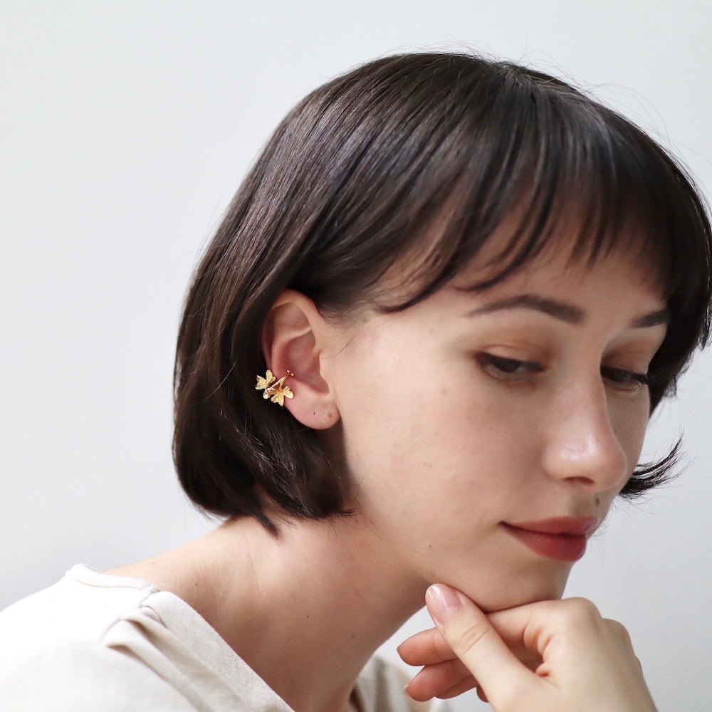 C091 silver925 flower earcuff