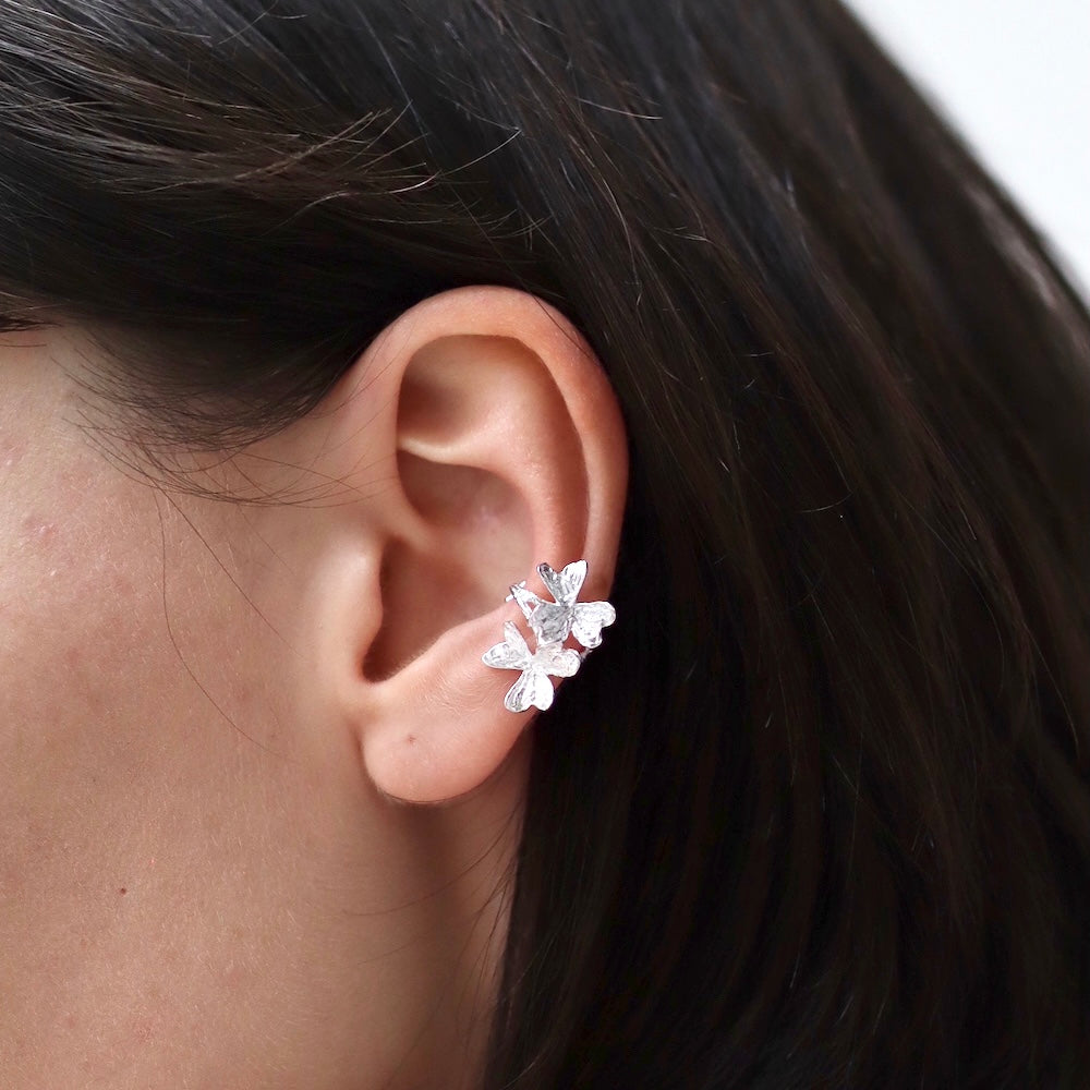 C091 silver925 flower earcuff