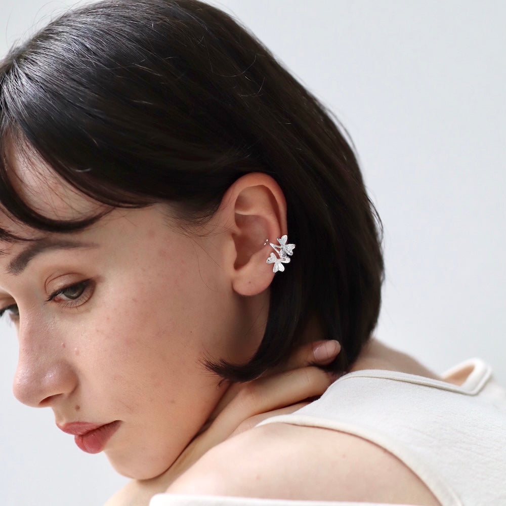 C091 silver925 flower earcuff