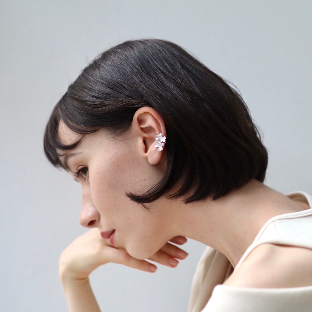C091 silver925 flower earcuff