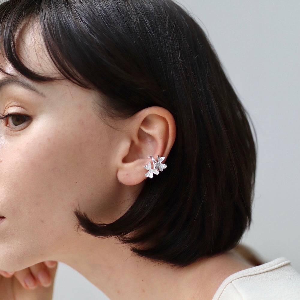 C091 silver925 flower earcuff