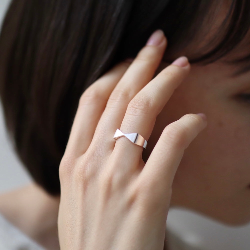 R030 silver925 ribbon design ring