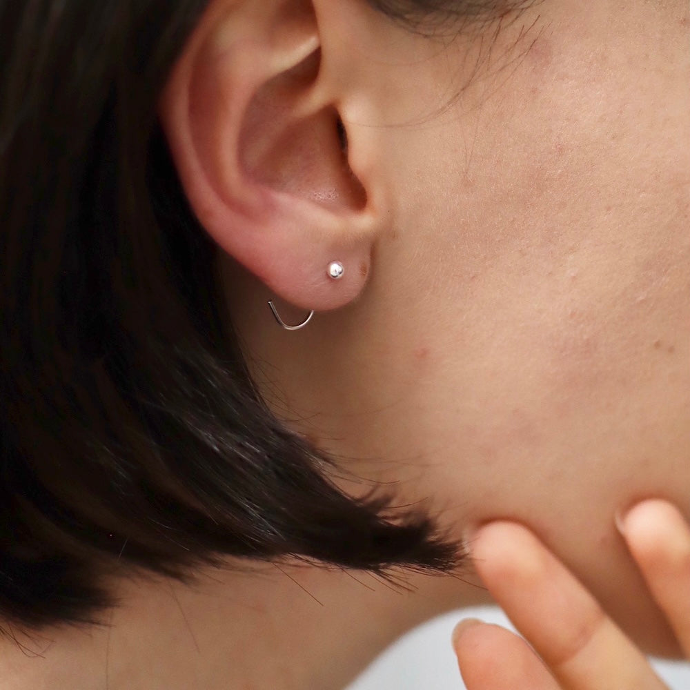 P122 silver925 hook round ball pierce