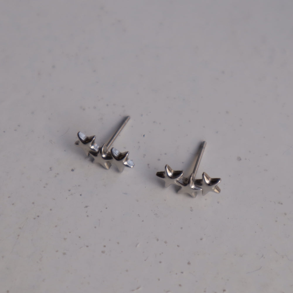 P369 stainless triple star studs pierce