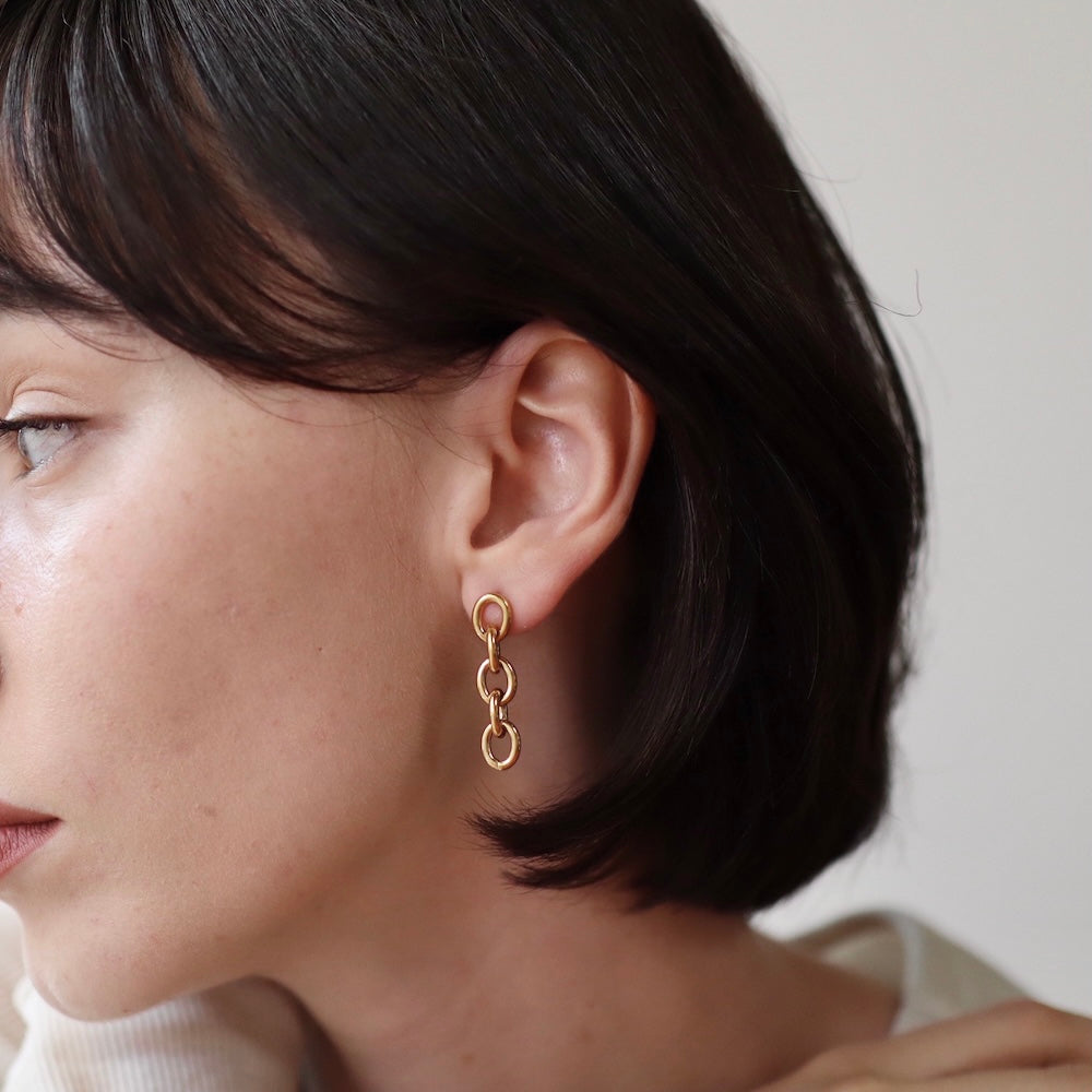 P049 stainless gold chain pierce