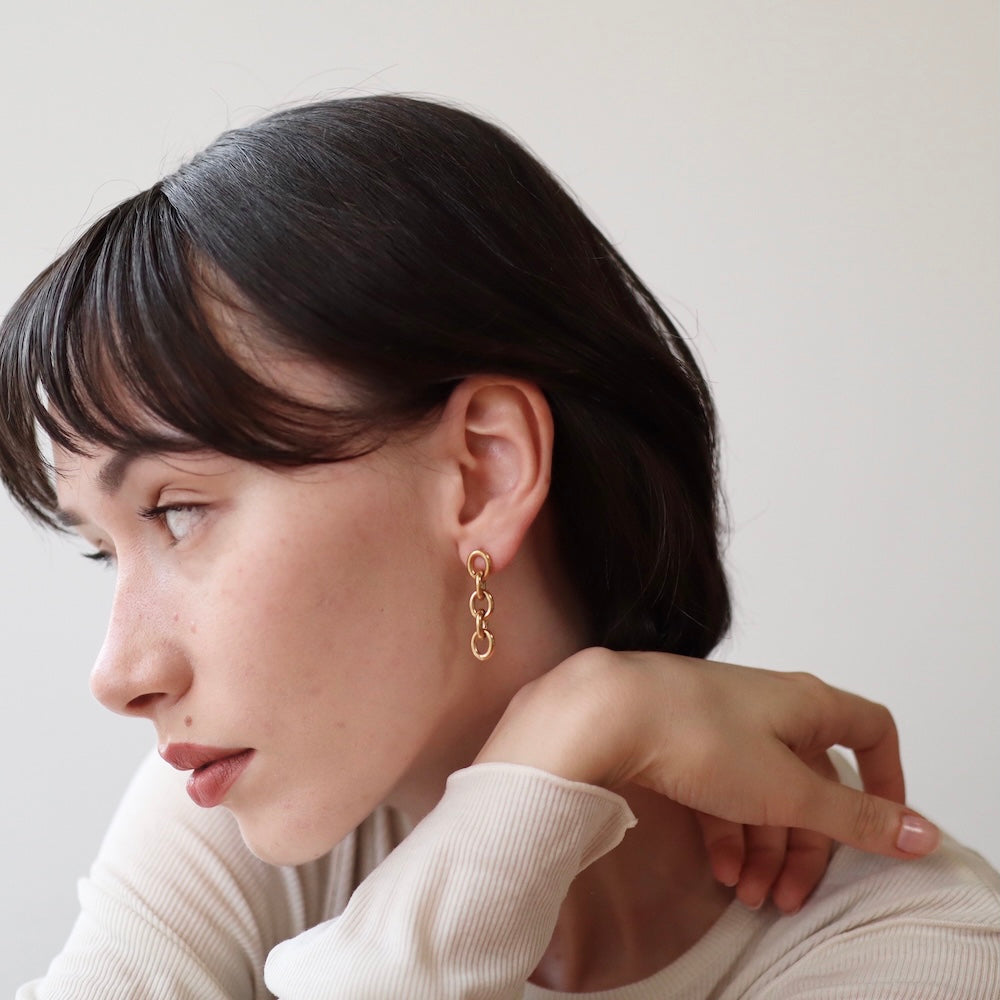 P049 stainless gold chain pierce