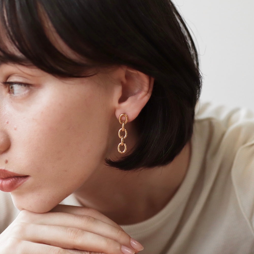 P049 stainless gold chain pierce