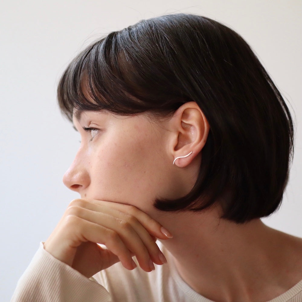 P149 silver925 flowing line 2way pierce