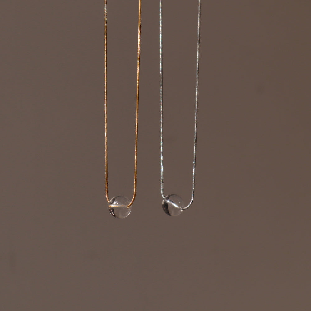 N161 stainless chain crystal necklace