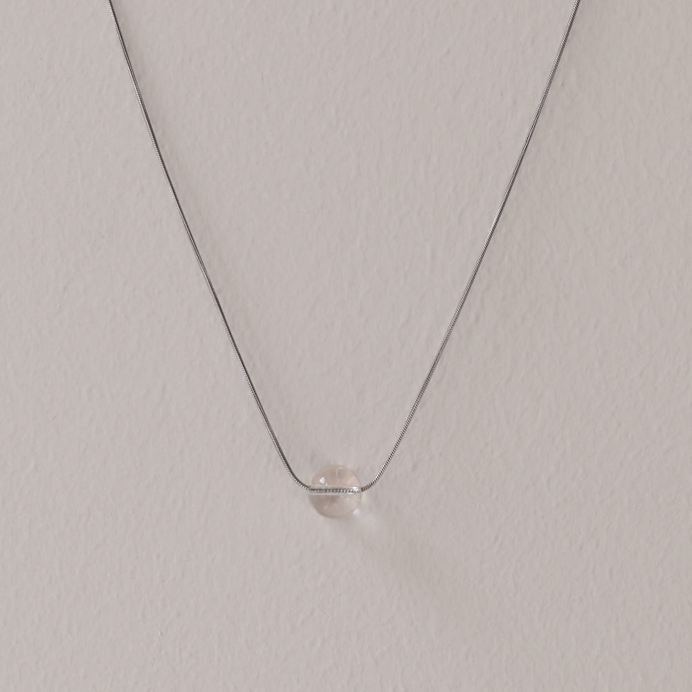 N161 stainless chain crystal necklace