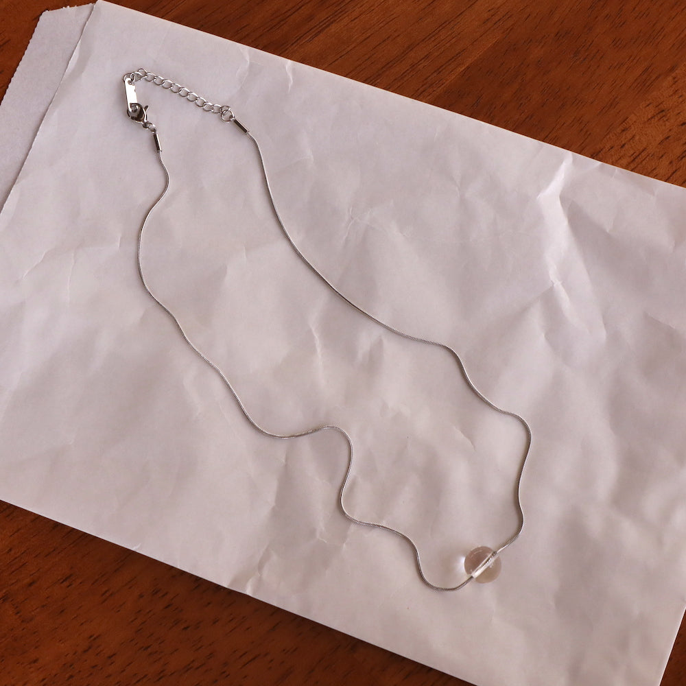 N161 stainless chain crystal necklace