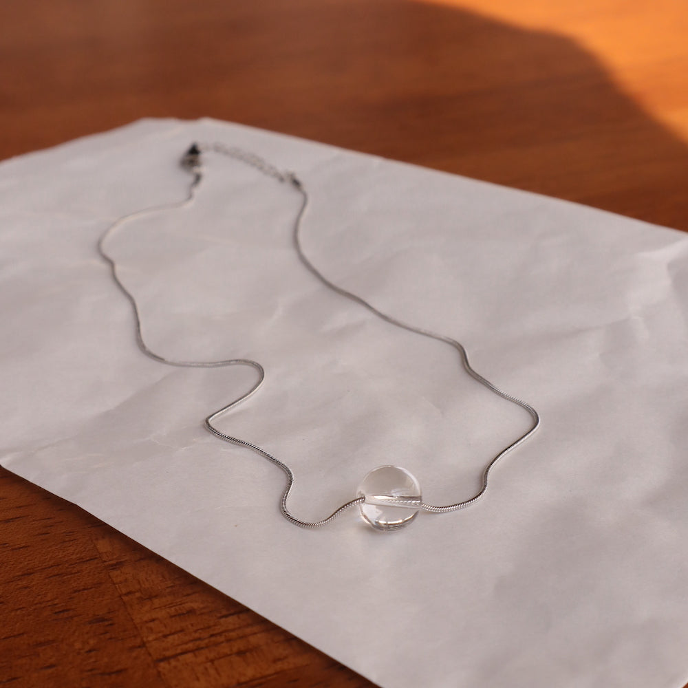 N161 stainless chain crystal necklace