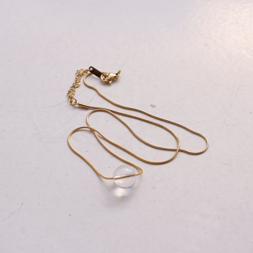 N161 stainless chain crystal necklace