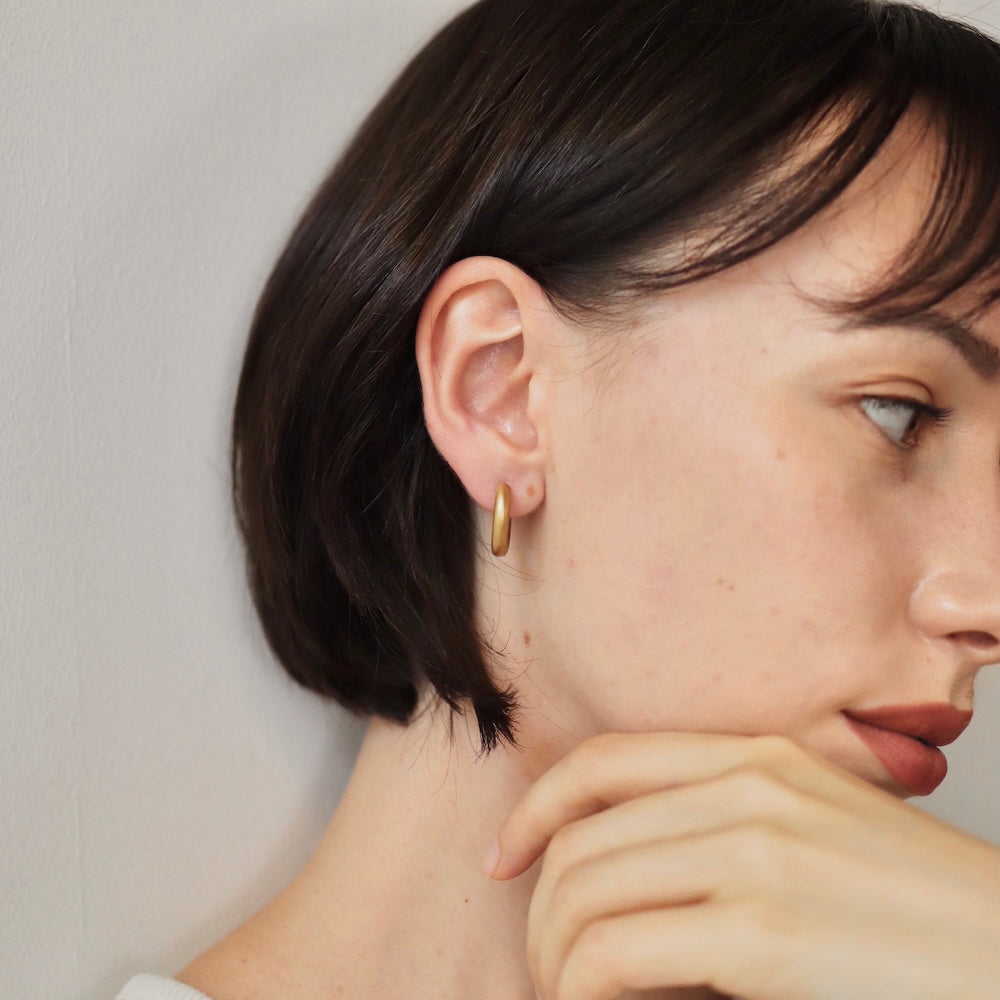 P315 stainless matte gold hoop pierce