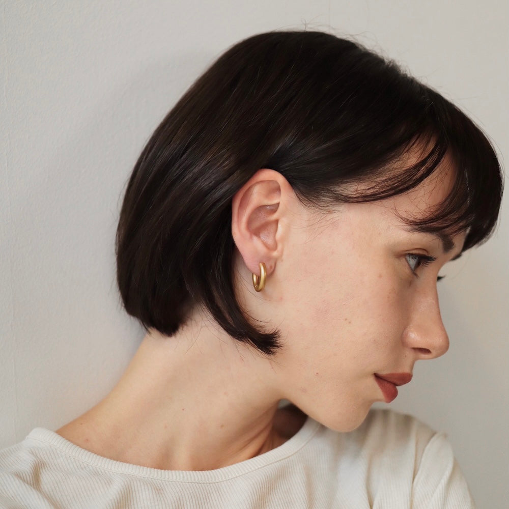 P315 stainless matte gold hoop pierce
