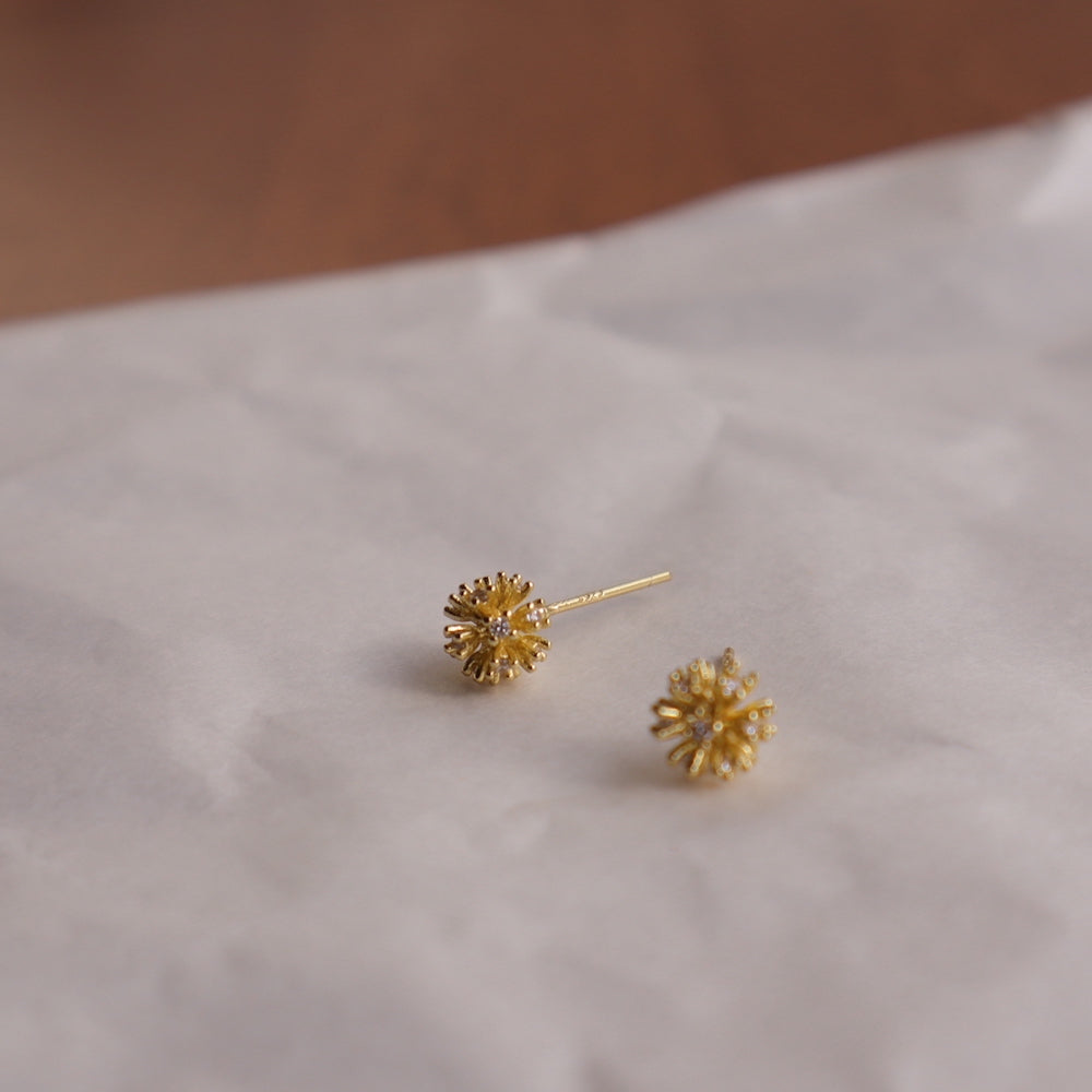 P061 silver925 dandelion fluff minimum pierce