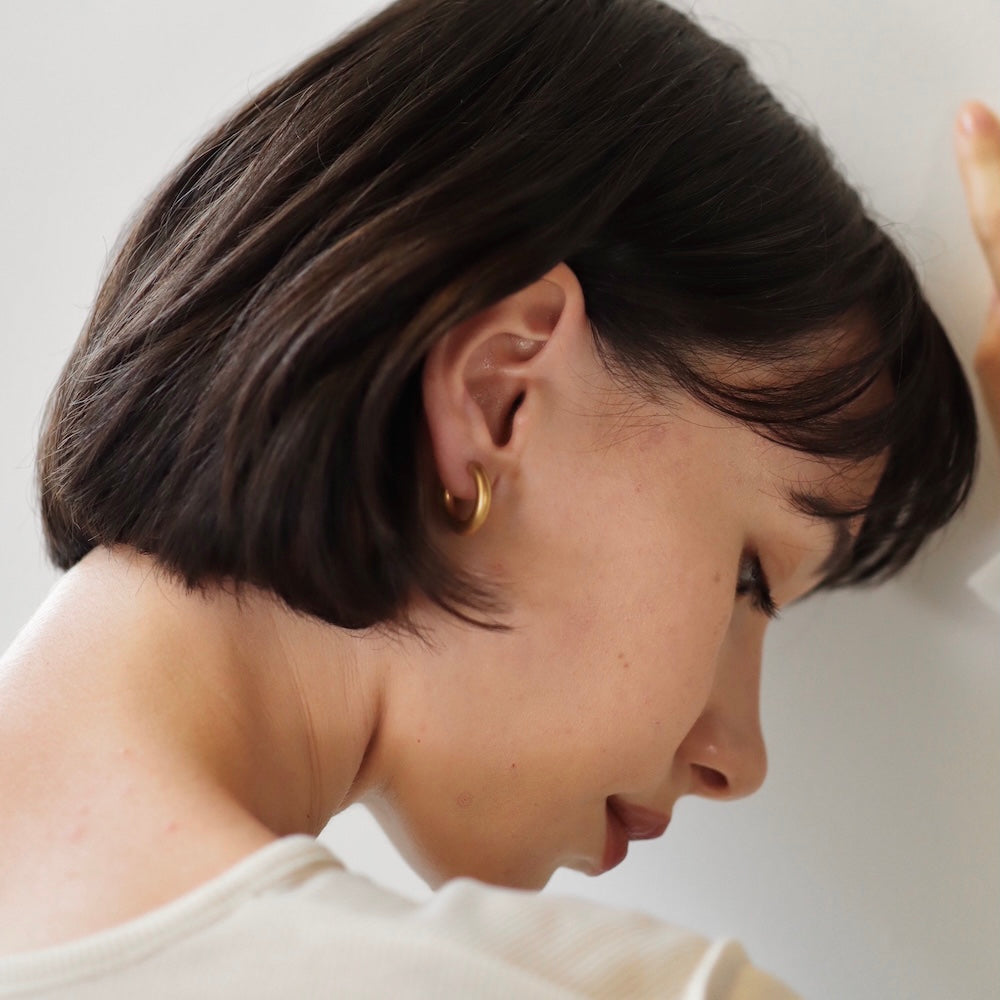 P315 stainless matte gold hoop pierce
