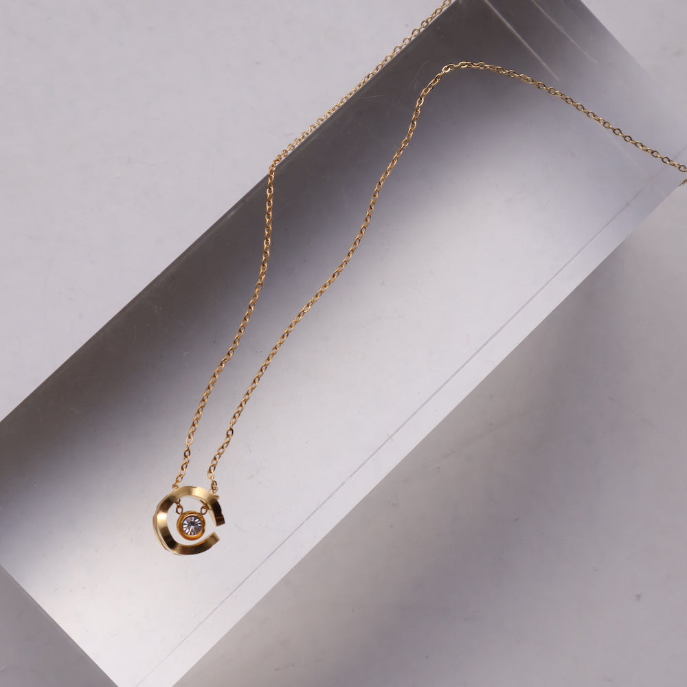 N121 stainless quilting pendant necklace