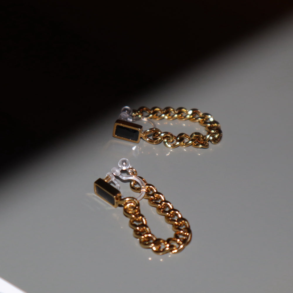 P159 stainless black zircon chain pierce