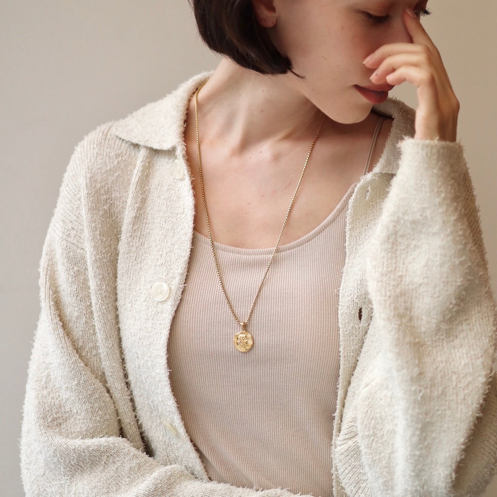N136 stainless coin pendant