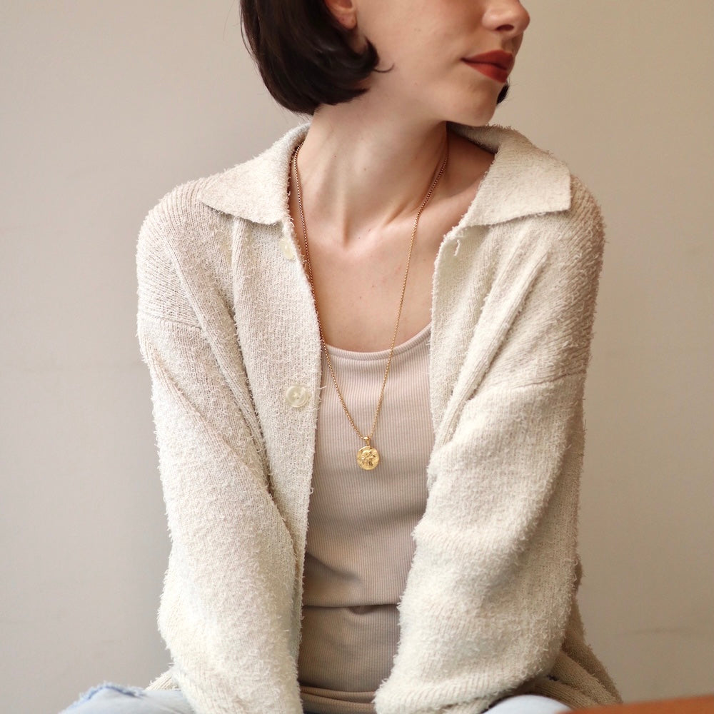 N136 stainless coin pendant