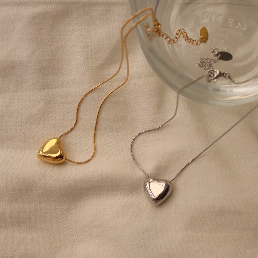N186 stainless heart pendant necklace