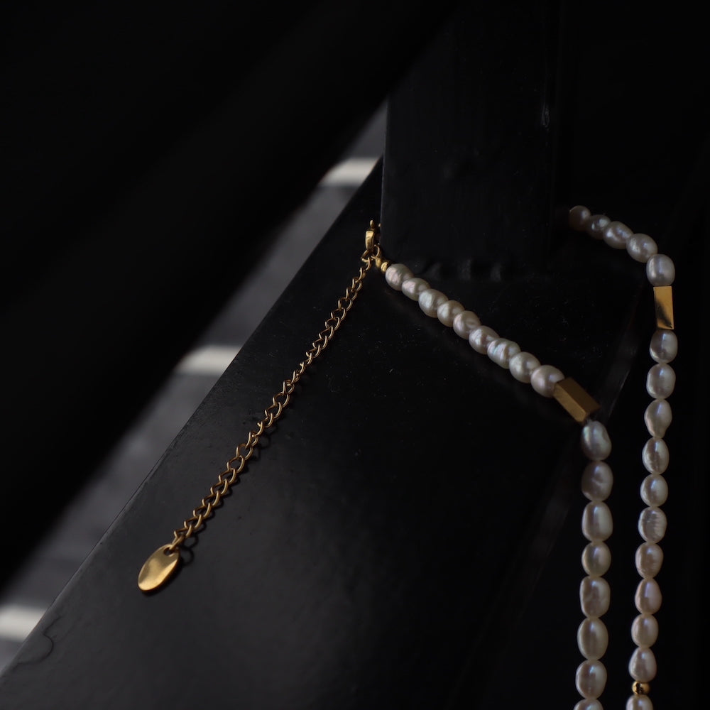 N137 stainless pearl necklace