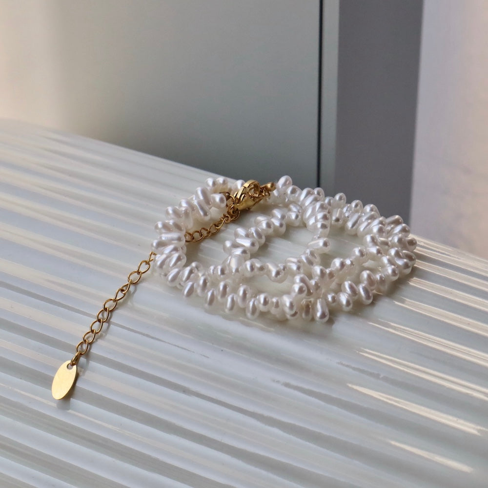 N180 stainless pearl beads necklace