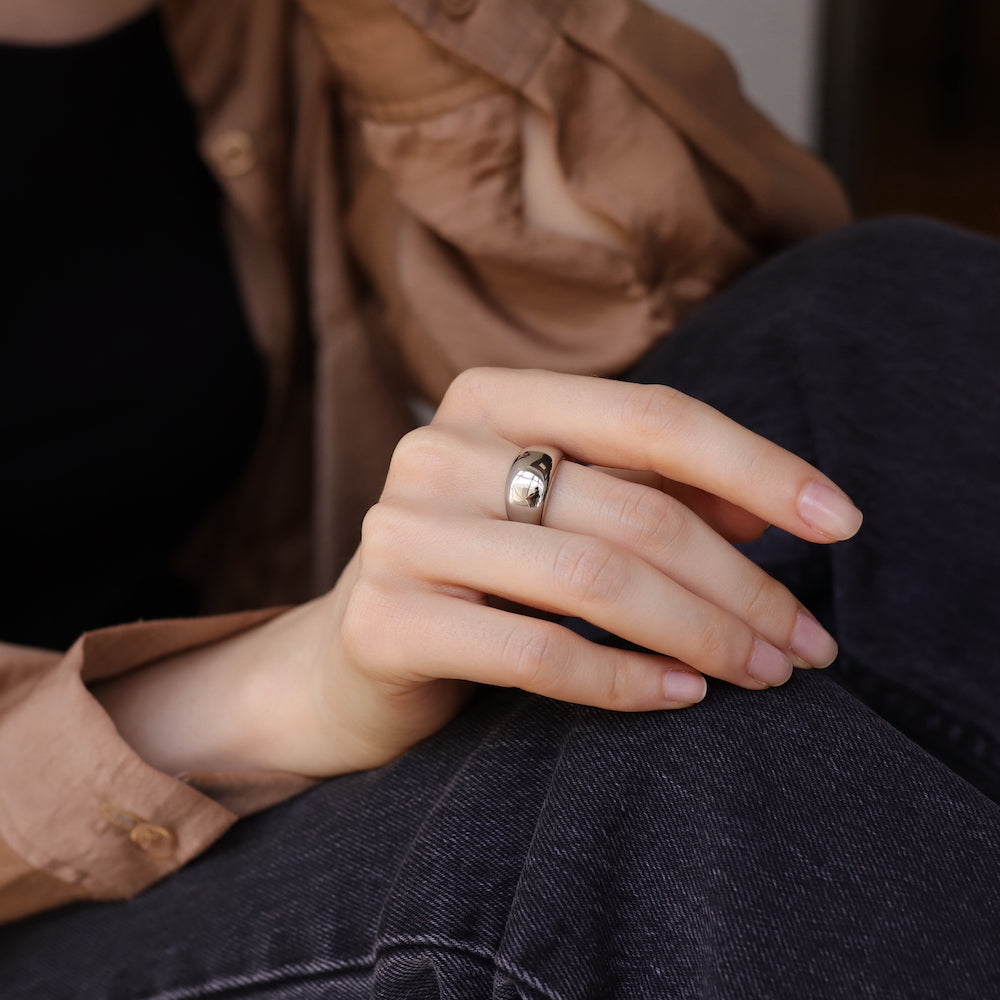 R017 stainless plump oversized ring