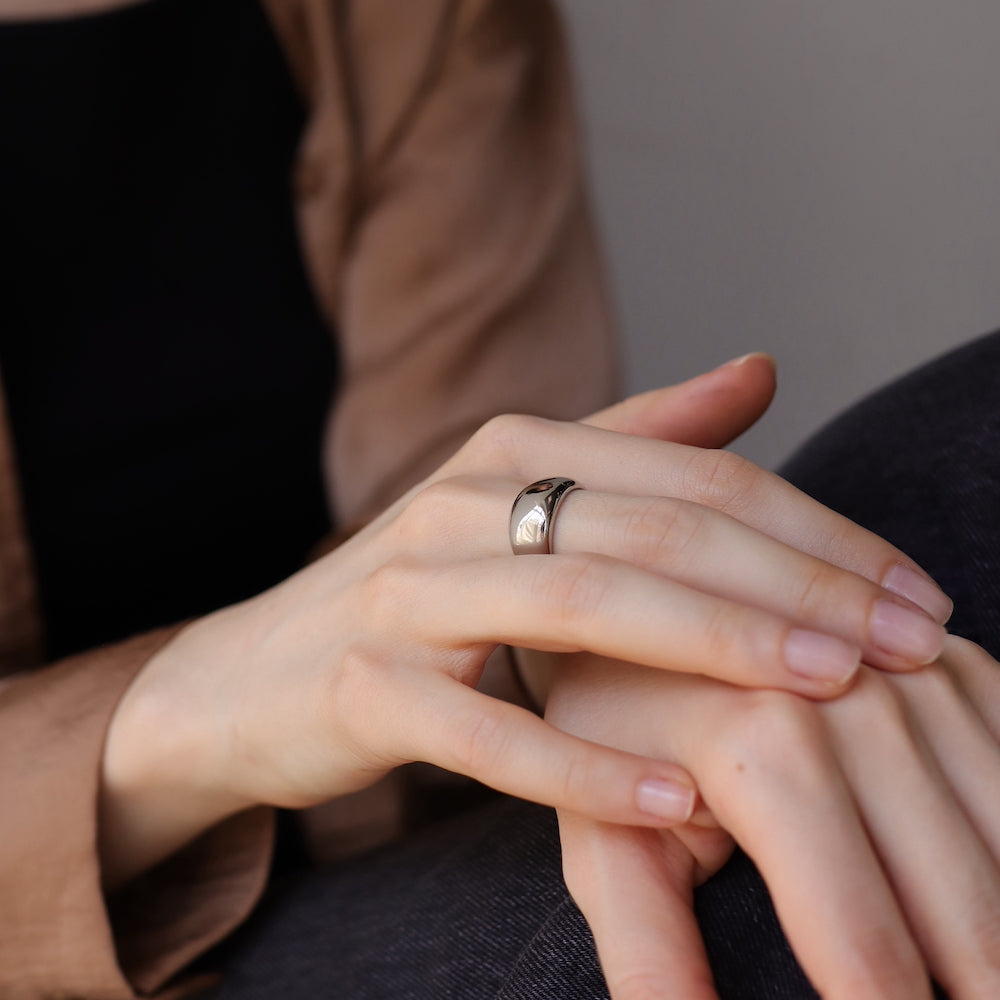 R017 stainless plump oversized ring