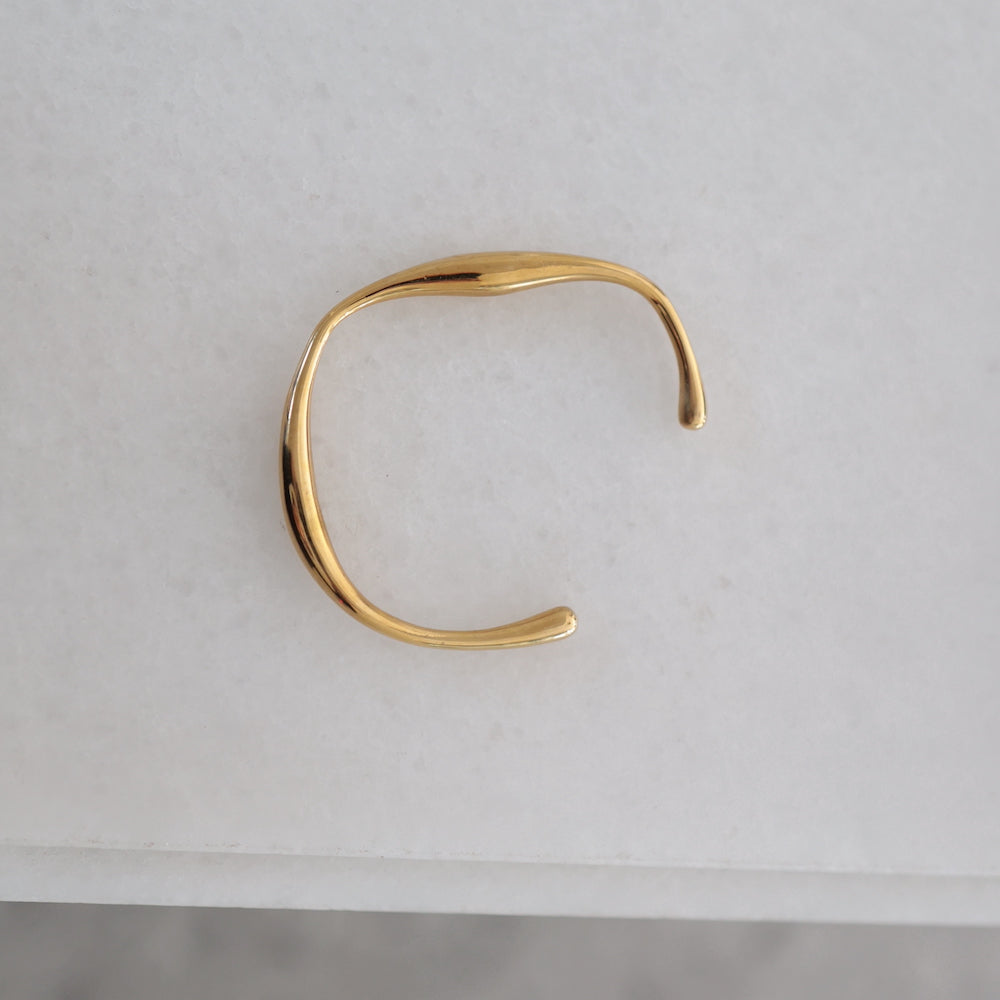 N221 stainless wave-design bangle