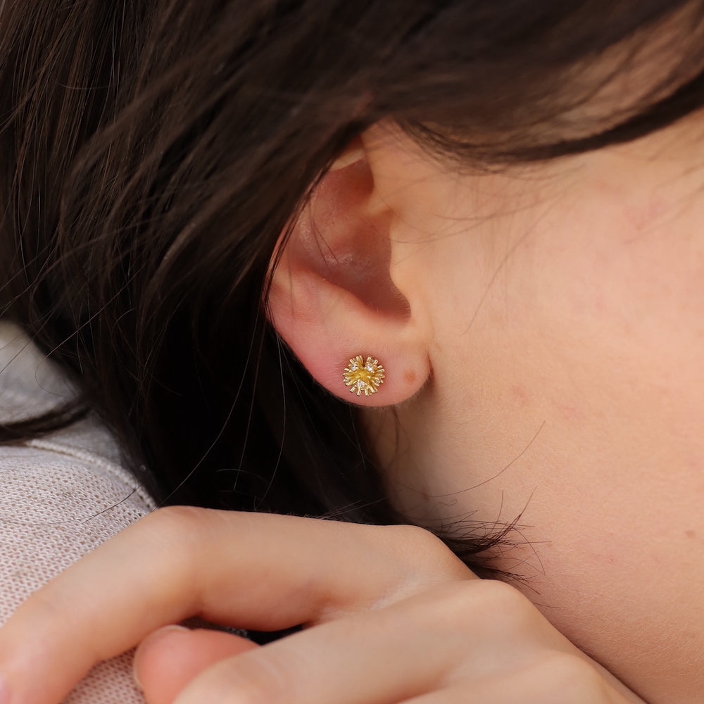 P061 silver925 dandelion fluff minimum pierce