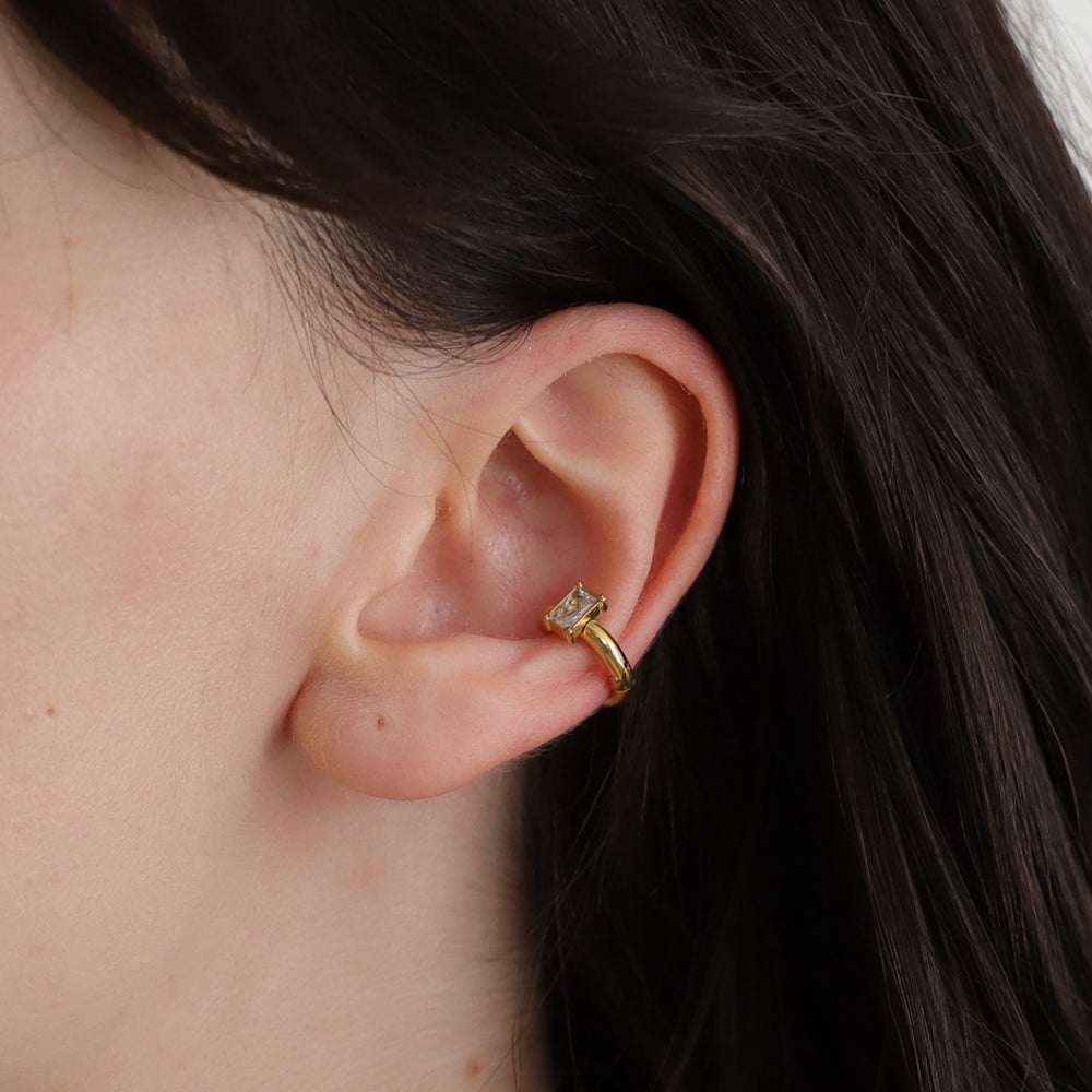 C145 stainless joint square earcuff