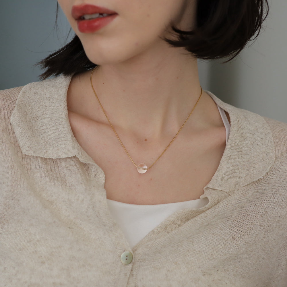 N161 stainless chain crystal necklace