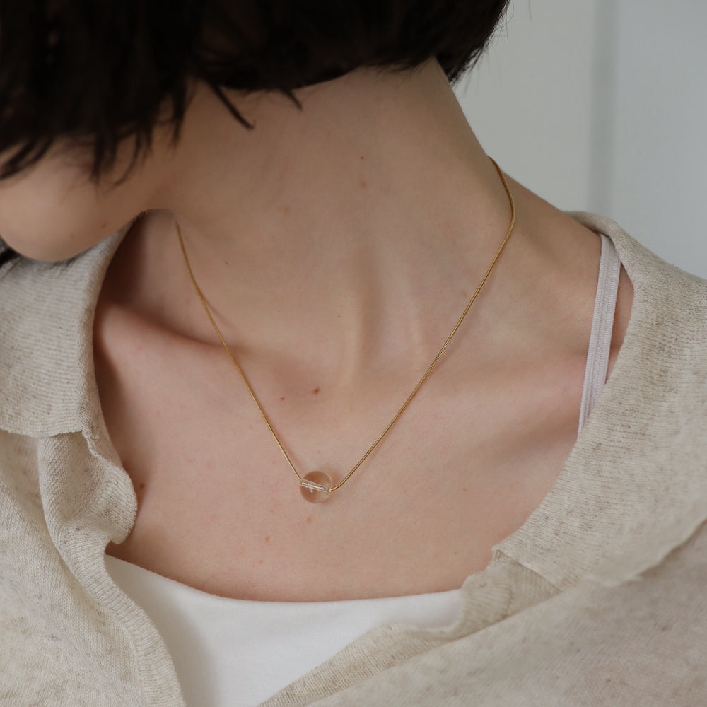 N161 stainless chain crystal necklace