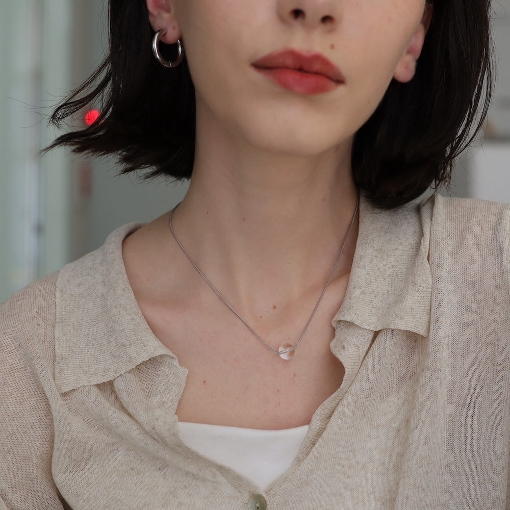 N161 stainless chain crystal necklace