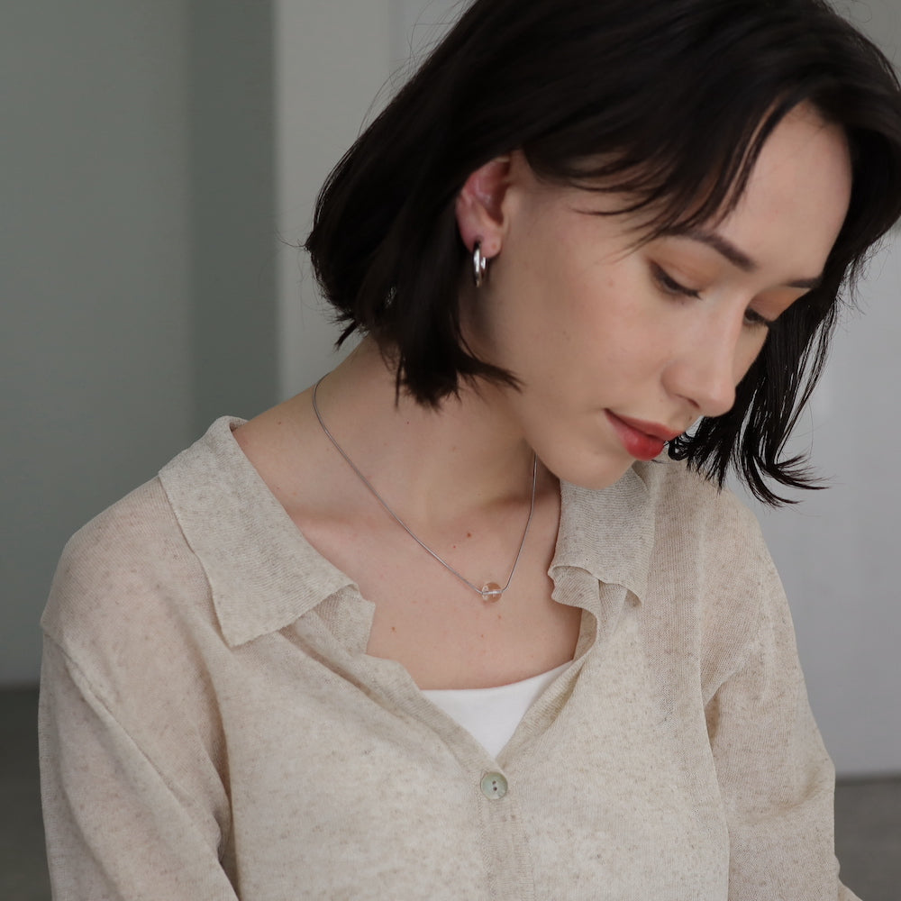 N161 stainless chain crystal necklace