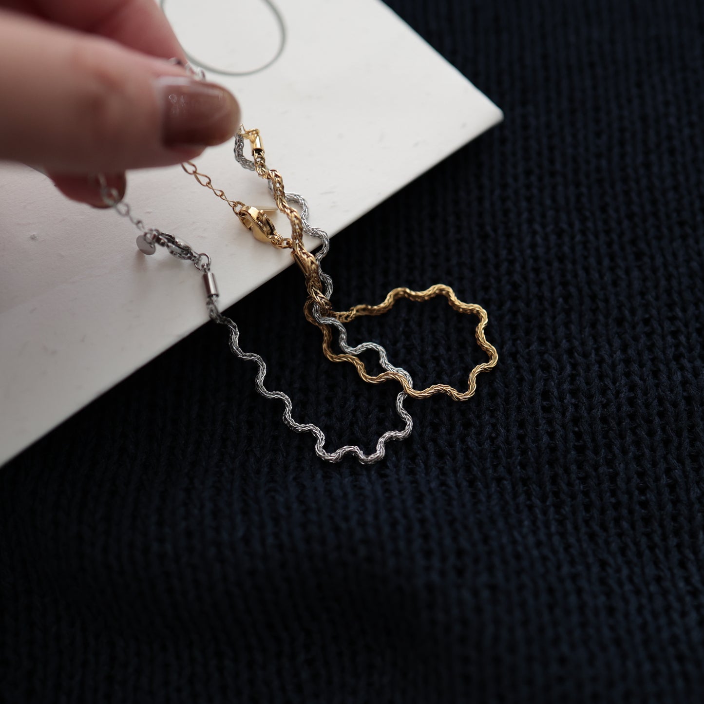 N255 stainless wave chain bracelet